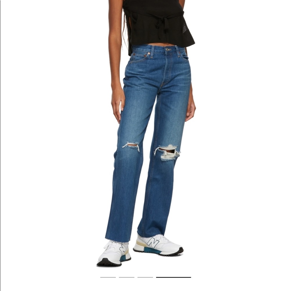 RE/DONE Blue 90s High-Rise Loose Jeans